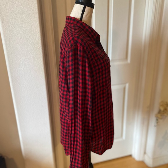 Chaps Red & Black Checked Button Down Flannel XXL - Picture 4 of 7